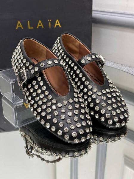 Alaia Black leather ballerina